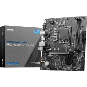 Carte mère MSI Pro H610M-E DDR4, Micro-ATX - Intel de 14e, 13e et 12e gén., LGA 1700 - DDR4 3200MHz/MAX, PCIe 4.0 x16, M.2 Gen3