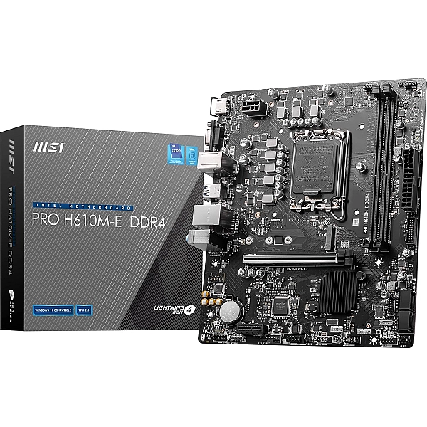 Carte mère Gigabyte H610 DDR4, Micro-ATX - Intel de 14e, 13e et 12e gén., LGA 1700 - DDR4 3200MHz/MAX, PCIe 4.0 x16