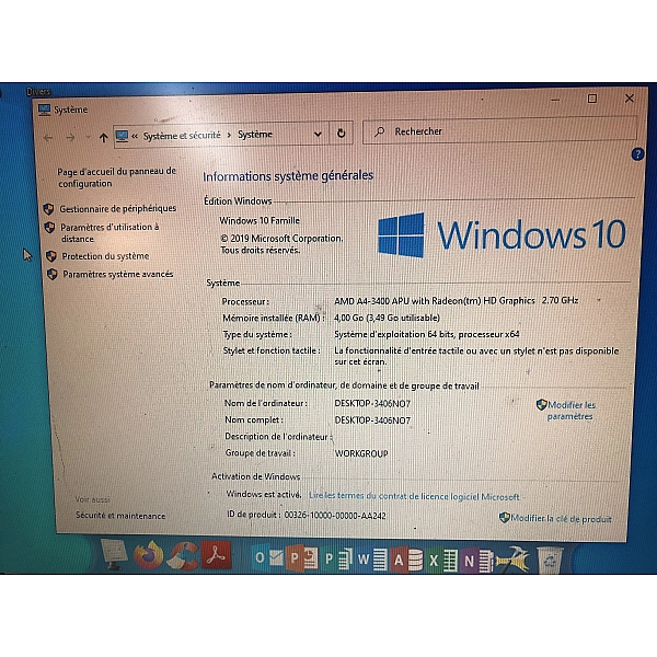 Tour de bureau AMD A4-3400 - 4Go DDR3 - HDD 500Go - Vidéo ATI radéon HD6410